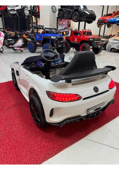 Poyraz Akülü Mercedess Yeni Gtr 12v Akülü Araba Özel Plaka 0-6yaş Beyaz