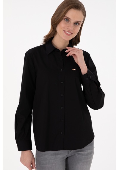 U.s. Polo Assn. Kadın Siyah Gömlek Desenli 50297103-vr046 Siyah