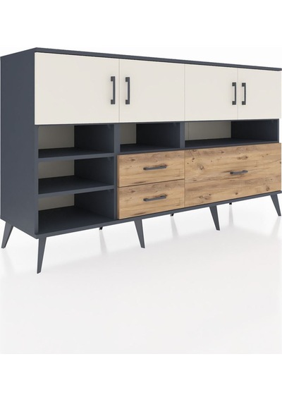 Hyperion Konsol 8 Raflı 3 Çekmeceli 4 Kapaklı 176x44x99 Antrasit- Antrasit-aytaşı/çam Hyperion Konsol 8 Raflı 3 Çekmeceli 4 Kapaklı 176x44x99 Antrasit- Antrasit-aytaşı/çam