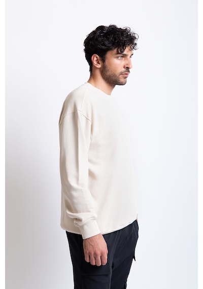Regular Organik Pamuklu  Sweatshirt Krem