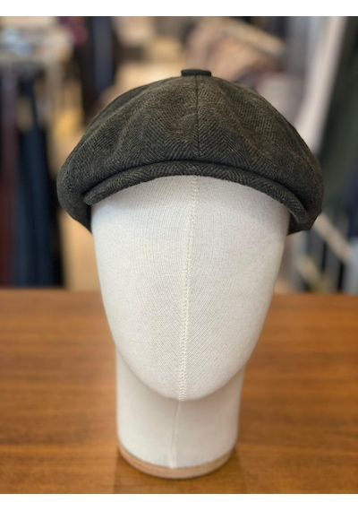 Hamze Peaky Blinders Tarz İngiliz Model Balıksırtı Desen Kaşe Kumaş Kasket Şapka Haki
