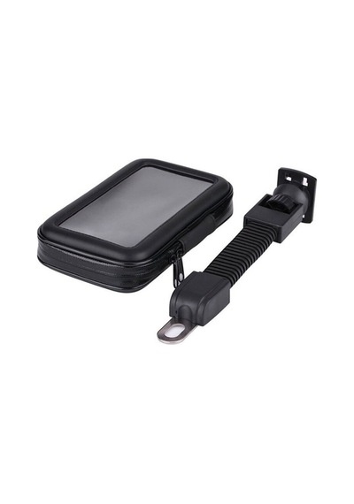 Modern Tekno Motosiklet Bisiklet Telefon Tutucu Suya Dayanıklı Xlarge Ayna Bağlantılı Siyah