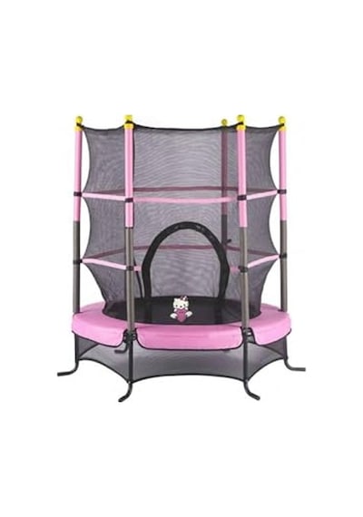 Fileli Trambolin Çocuk Trambolini 140 Cm Büyük Boy 55 Inç Pembe Tek Ebat