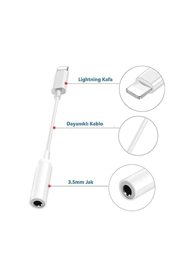 Apple Uyumlu iPhone 13/13 Pro/12/12 Pro/11/11pro İçin Lightning To 3.5mm Aux Jack Kulaklık Dönüştürücü Adapt
