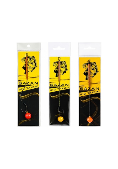 Hazır Sazan Rig Takımı Parlayan Yuvarlak Disco Boncuklu 3 Lü Set