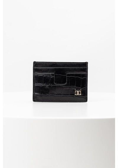 Bayderi Owpi Kroko Deri Minimal Unisex Kartlık Siyah
