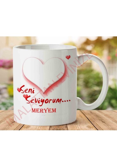 Sevgililer Günü Seni Seviyorum Meryem Kupa Bardak Çok Renkli