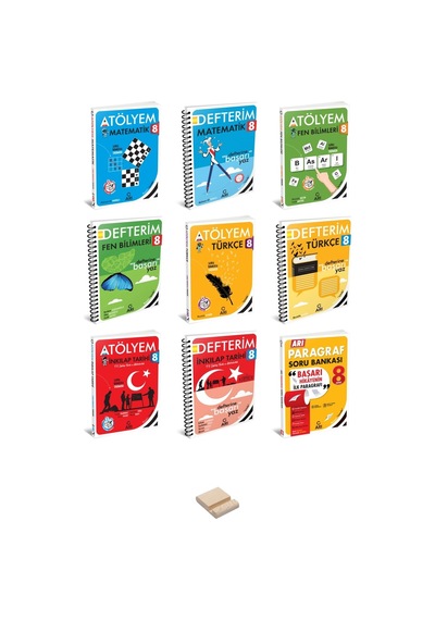 Lgs 8. Sınıf Matematik Fen Türkçe Inkılap Ve Paragraf Atölyem - Defterim 9lu Set + Telefon Standı