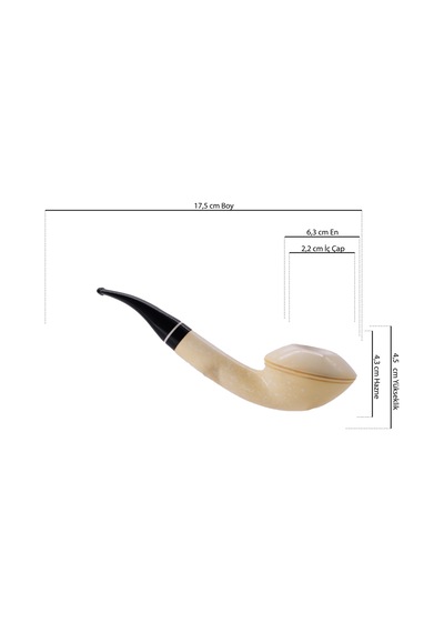 Lir Model Goldenlight El Yapımı Lületaşı Pipo %100 Blok Taş, 9mm Filtre Uyumlu, Koleksiyonluk