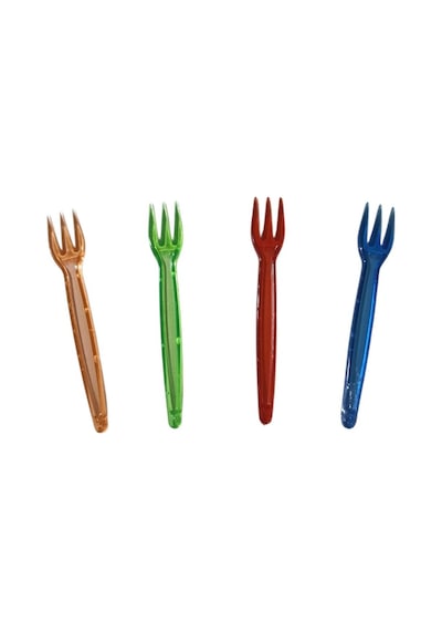 Cips Çatalı Lüks Plastik 3 Uçlu 8,5 Cm Boy Paketler 500 Lü Ve Tek Renktir Turuncu