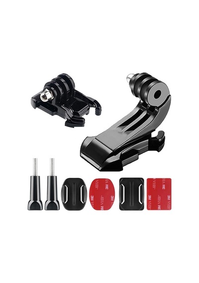 Gplus Bs08kyjhw 8 Parça Oval Eğimli Zemin Ve Flat Düz Yüzey Vidalı Hızlı Tak J-hook Açılı Aksiyon Kamera Uyumlu 3m Yapışkanlı Motor Kask Bağlantı Base Seti Siyah
