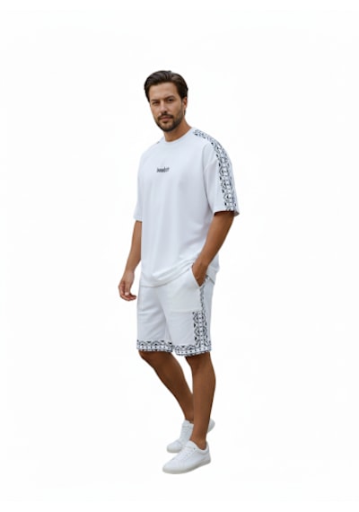 Hoodraze Tşört Oversize Beyaz