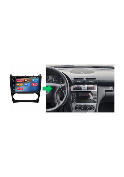Mercedes C Class W203 - Araç Multimedya Ekran - 4gb 64gb - Kare - Black - 2004 - 2007 - 9 Inch - Myway