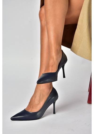 Fox Shoes Z676050009 Lacivert İnce Topuklu Kadın Stiletto Ayakkabı