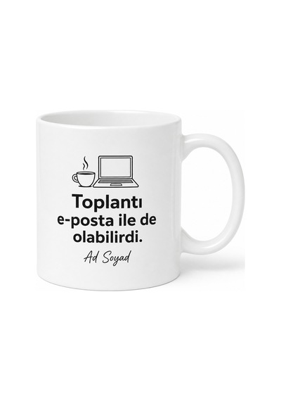 Ofis Mizahı Komik Baskılı Kupa Bardak Kişiye Özel Çalışan Hediyesi Espri Mug Beyaz / Çok Renkli