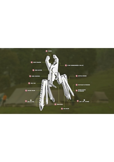 Swisstech 19-ın-1 Key Ring Micro-max Multi-tool Açık Gri