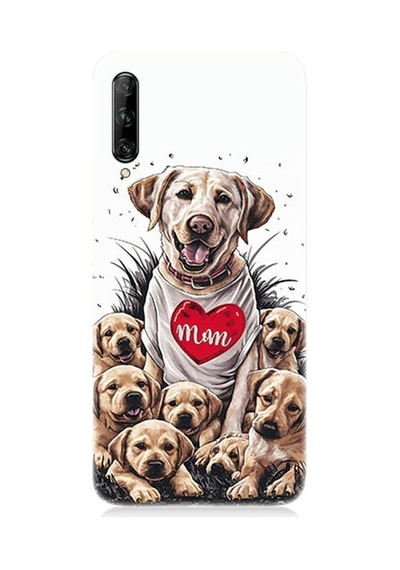 Huawei P Smart Pro Uyumlu Anne Köpek Ve Yavruları Desenli Silikon Kılıf