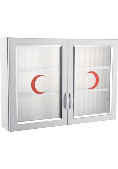 Çelik Ayna Çift Kapaklı Büyük Ecza Dolabı Içi Dolu Full Paket 846