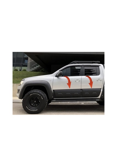Volkswagen Amarok 2010-2021 Kapı Kaplama Seti 6 Parça Mat Siyah Kapı Koruma / Yan Kapı Kaplama
