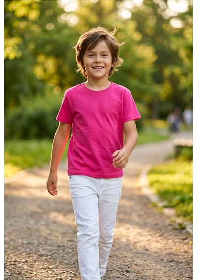 Kiagu Kısa Kol T-shirt Basic Terletmeyen Esnek Kumaş Pamuklu Mevsimlik Kısa Kol Erkek Çocuk Tsort Fuşya Kiagu Kısa Kol T-shirt Basic Terletmeyen Esnek Kumaş Pamuklu Mevsimlik Kısa Kol Erkek Çocuk Tsort Fuşya
