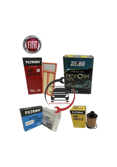 Filtron Fiat Linea 1.3 Jtd Filtre Bakım Seti 2012-2017 Euro 5 411259285