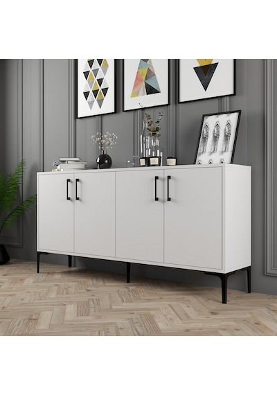Kiev 160cm Konsol - Beyaz / Beyaz