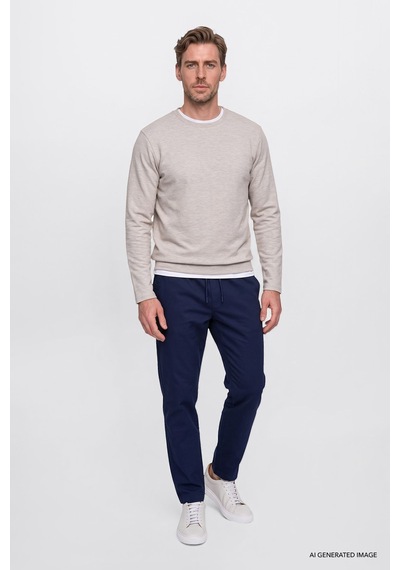 AC&Co / Altınyıldız Classics Erkek Lacı Oversize Bol Kesim Beli Bağlamalı Pamuklu Esnek Armürlü Yan Cepli Pantolon Lacivert AC&Co / Altınyıldız Classics Erkek Lacı Oversize Bol Kesim Beli Bağlamalı Pamuklu Esnek Armürlü Yan Cepli Pantolon Lacivert