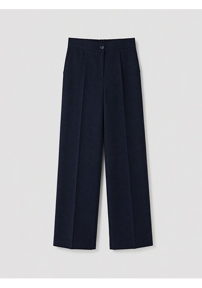 Lcw Modest Lacivert Beli Lastikli Geniş Paça Pileli Kadın Pantolon