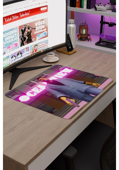 Gta Vice City Kaymaz Dikişli Kauçuk Oyuncu Mousepad V1 - 48x40 Xl Gaming Mouse Pad Fare Altlığı