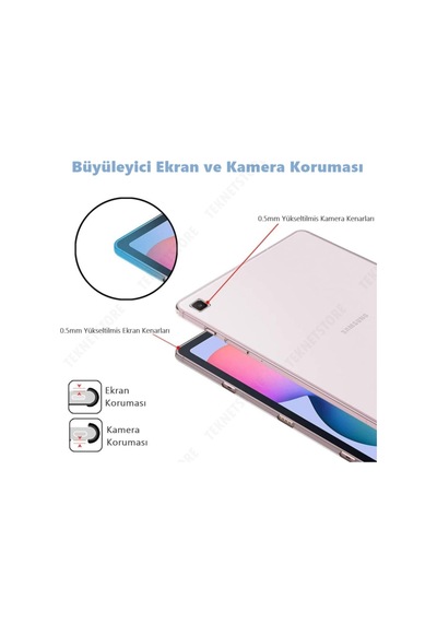 Samsung Galaxy Tab S6 Lite P610 Silikon Uyumlu Şeffaf Ultra Ince Tam Tablet Kılıfı Kılıf