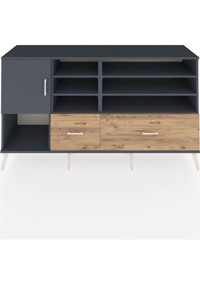 Hyperion Konsol 8 Raflı 2 Çekmeceli Tek Kapaklı 176x44x99 Antras Antrasit-antrasit/çam Hyperion Konsol 8 Raflı 2 Çekmeceli Tek Kapaklı 176x44x99 Antras Antrasit-antrasit/çam