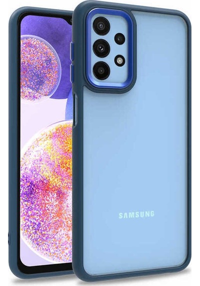 Galaxy A23 Kılıf Zore Flora Kapak Mavi