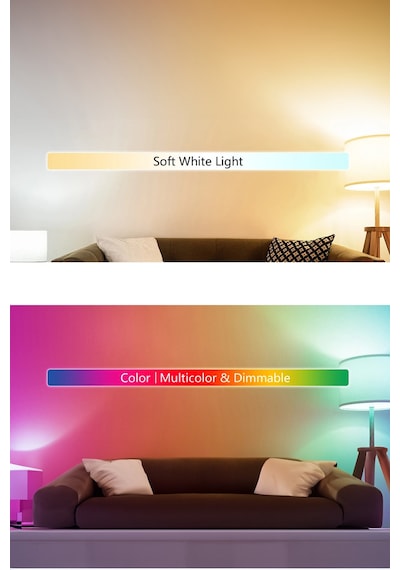 Thentech Rgb Modlu Uzaktan Kumandalı Led Ampul Gece Işığı Oyuncu Odaları İçin Uygun Ambiyans Ampul Beyaz