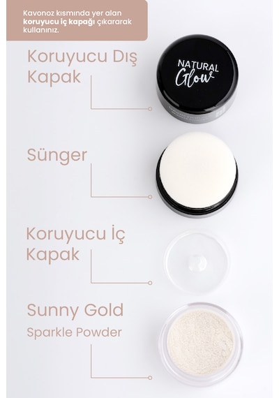 Sparkle Powder Sunny Gold Toz Işıltılı Aydınlatıcı %100 Doğal