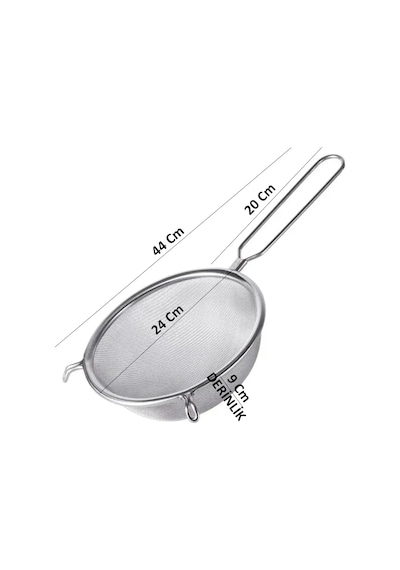 Mybru Mybru Metal İnce Tel Süzgeç 24 Cm Metalik Gri