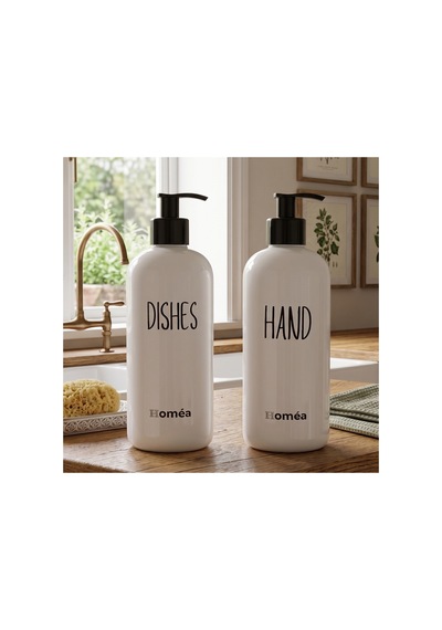 Homea Hands Dishes Sabunluk Beyaz Renk Şık Ve Modern Mutfak & Banyo Sabunluk, Sıvı Sabunluk