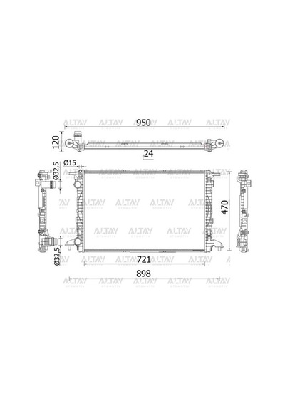 8w0121251l Radyatör Su A4 / A5 / A6 / A7 15 Deua-czha-desa-deta-