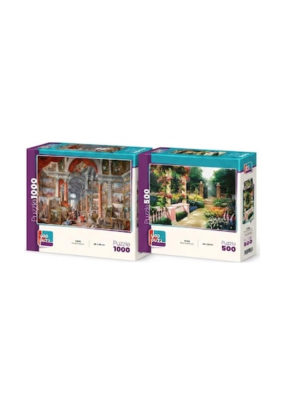 Modern Roma Ve Botanik Bahçesi İkili Set - 1000 + 500 Parça İkili Puzzle Seti