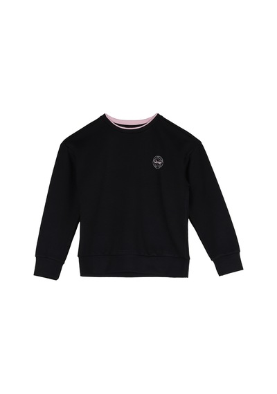 Jeep Siyah Kız Çocuk Bisiklet Yaka Baskılı Sweatshirt J6wg-swt7535