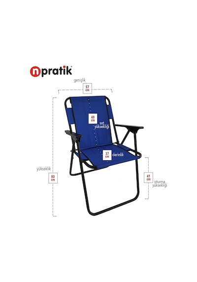 Kamp Sandalyesi Katlanır Sandalye Piknik Sandalyesi Plaj Sandalyesi Mavi Mavi