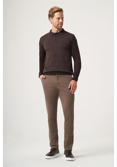 İmza Kahverengi Polo Yaka Uzun Kol Örme Comfort Fit Pamuklu Triko Kazak 1012265156 K.kahve-s.kahve İmza Kahverengi Polo Yaka Uzun Kol Örme Comfort Fit Pamuklu Triko Kazak 1012265156 K.kahve-s.kahve