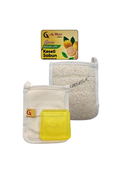 Doğal Kabak Lifli Limon Özlü Sabun Seti Doğal Kabak Lifi Banyo ve Yüz Kesesi