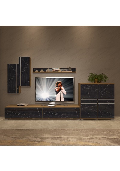 Decoraktiv Eko 6 Mdf Std Tv Ünitesi Tv Sehpası Pera - Siyah Mermer