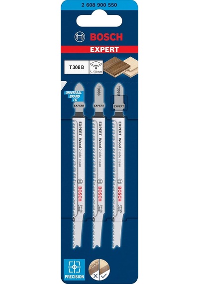 Professional 3x Expert Wood 2-side Clean T 308 B Dekupaj Testere Bıçakları Sert Ahşap Mobily