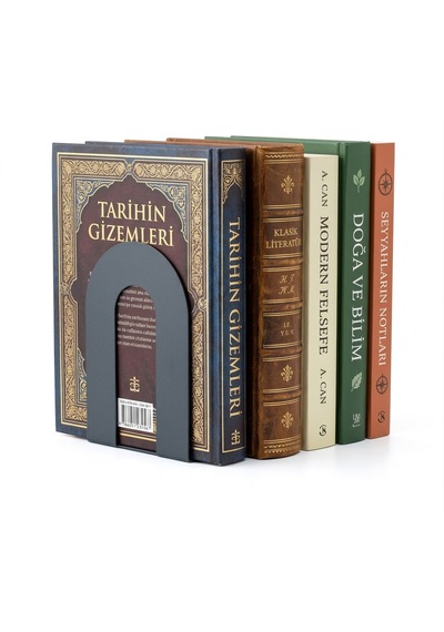 Dekoratif Metal Kitap Tutucu 2 Li Set Kitaplık Düzenleyici Aksesuar Siyah Kitap Düzenleyici