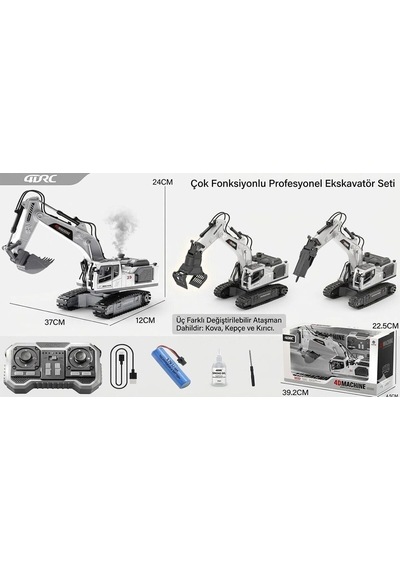 4d-e3 Metal Değişebilen 3 Başlıklı Duman Atan İş Makinası Çok Renkli