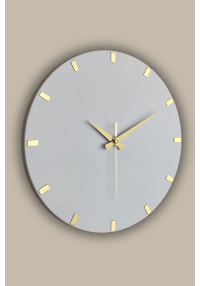 Makuse Model Modern Dekoratif Metal, Aynalı, Akar Sessiz Mekanizmalı, Duvar Saati 40 40cm Beyaz-gold Beyaz - Altın