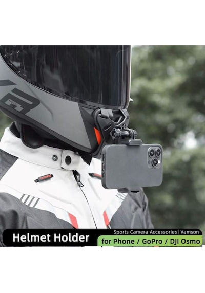 Motosiklet Kask Çene Aksiyon Kamera Ve Telefon Tutucu Motor Kask Standı Kask Çene Montaj Tutacağı