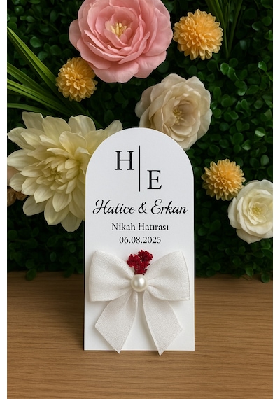 Uv Baskı Pleksi Magnet Söz, Nişan, Nikah, Düğün, Kına 10 Adet İnci Beyazı