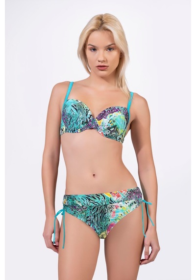 Endeep Kadın Balenli Destekli Desenli Mavi Bikini Takımı